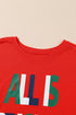 Multicolor ALL IS BRIGHT Graphic Christmas Plaid Pajamas Set